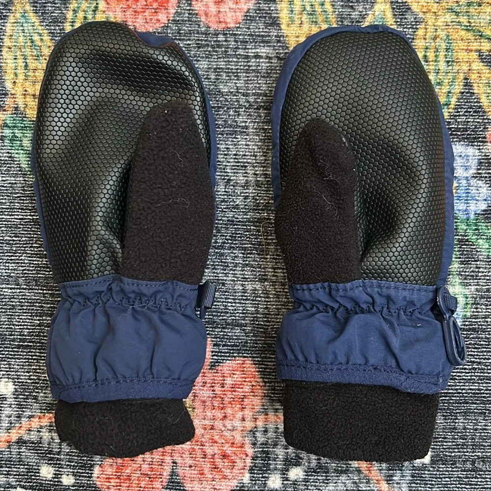 Gap Toddler Navy Blue Toddler Beanie Hat & Mittens Bundle, Size M/L